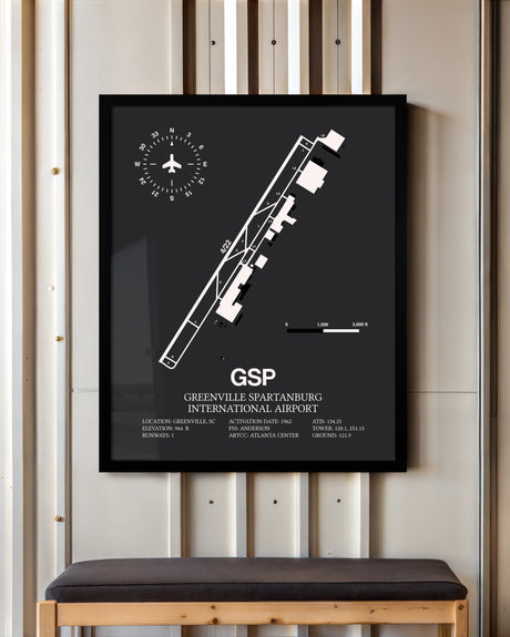 Frame color options for Greenville Spartanburg International Airport Wall Art