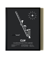 Unframed Clearwater Executive Airport map print poster