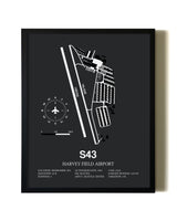 Unframed Harvey Field Airport map print poster