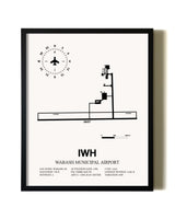 Framed Wabash Municipal Airport wall art poster in black frame