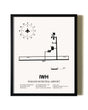 Framed Wabash Municipal Airport wall art poster in black frame
