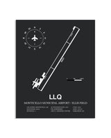 Gray Framed Monticello Municipal Airport / Ellis Field layout wall art poster