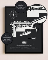 Merrill Field Airport poster size comparison chart