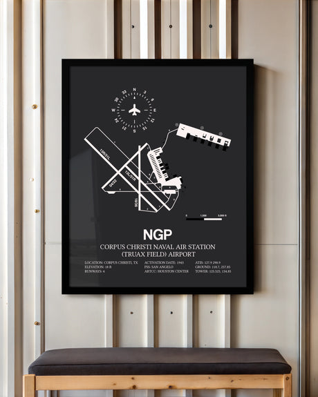 Frame color options for Corpus Christi Naval Air Station (Truax Field) Airport Wall Art