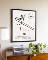Greenville Municipal Airport aviation wall décor in black wood frame