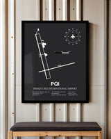 Frame color options for Presque Isle International Airport Wall Art