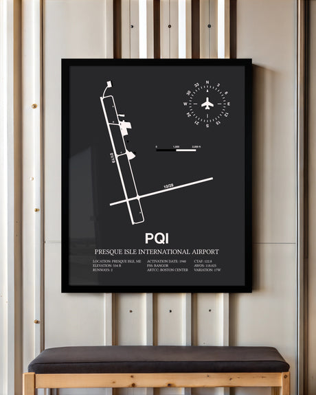 Frame color options for Presque Isle International Airport Wall Art