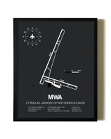 Unframed Veterans Airport Of Southern Illinois map print poster