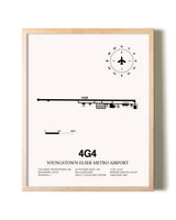 Youngstown Elser Metro Airport framed wall art in white frame