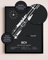 Birchwood Airport poster size comparison chart