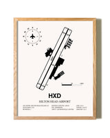 Hilton Head Airport framed print in natural wood frame