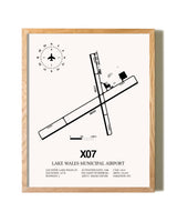 Lake Wales Municipal Airport framed print in natural wood frame