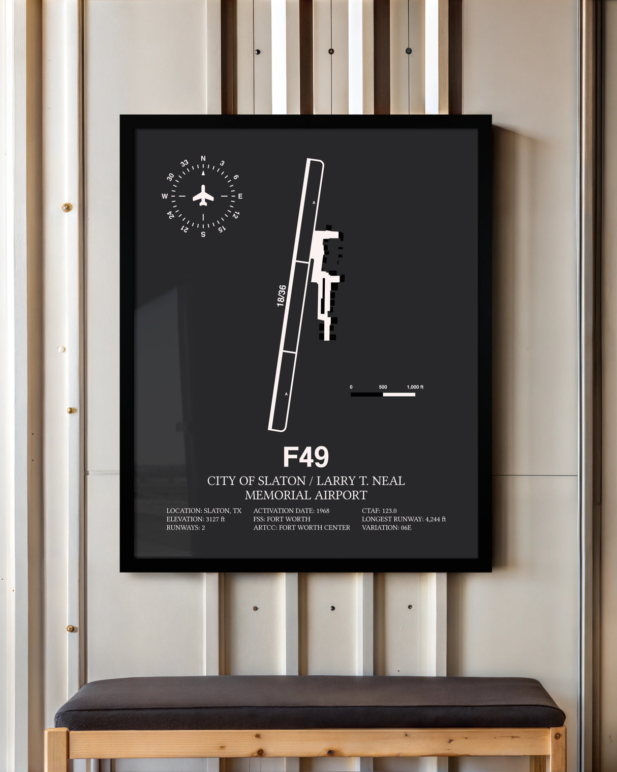 Frame color options for City Of Slaton / Larry T. Neal Memorial Airport Wall Art