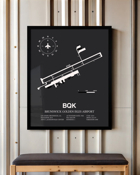 Frame color options for Brunswick Golden Isles Airport Wall Art
