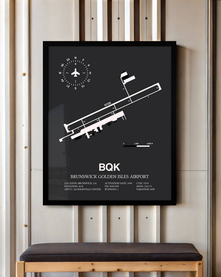 Frame color options for Brunswick Golden Isles Airport Wall Art