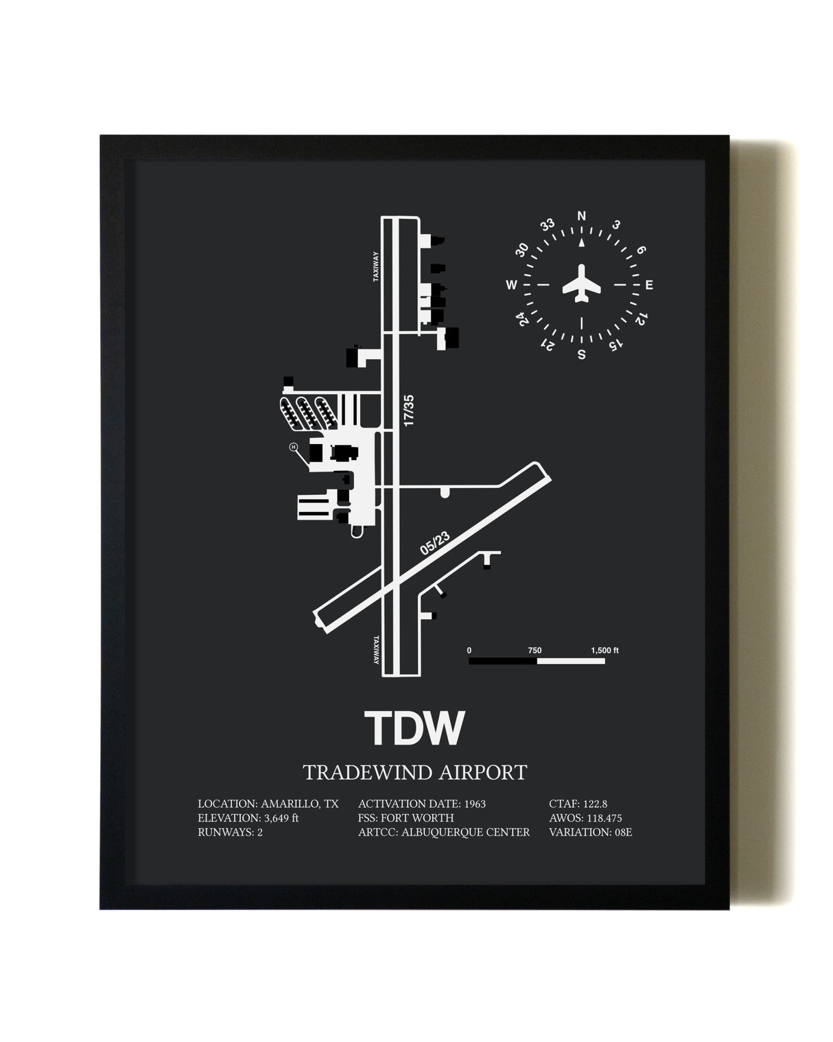 Unframed Tradewind Airport map print poster