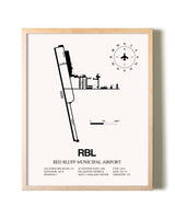 Red Bluff Municipal Airport framed wall art in white frame