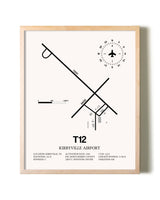 Kirbyville Airport framed wall art in white frame