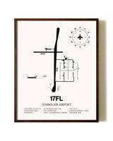 Jumbolair Airport aviation print in walnut frame