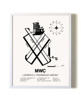 Lawrence J. Timmerman Airport airport map poster in oak frame