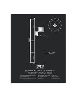 Gray Framed Hendricks County Airport-Gordon Graham Field layout wall art poster