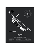 Gray Framed Offutt Air Force Base layout wall art poster
