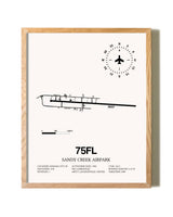 Sandy Creek Airpark framed print in natural wood frame