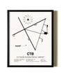 Framed Cut Bank International Airport wall art poster in black frame