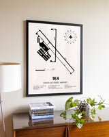David Jay Perry Airport aviation wall décor in black wood frame