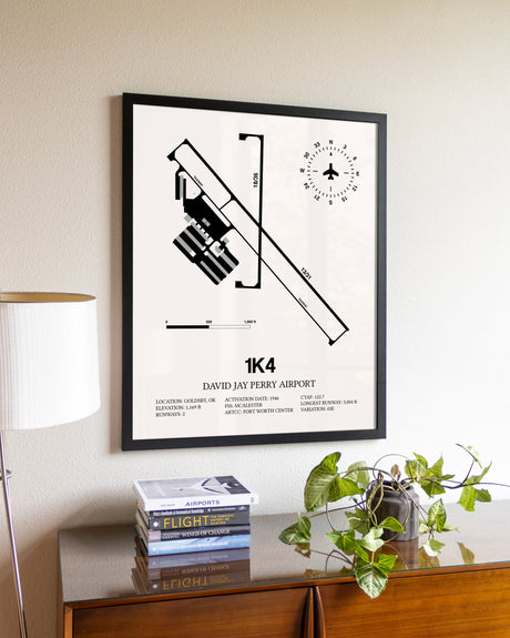 David Jay Perry Airport aviation wall décor in black wood frame