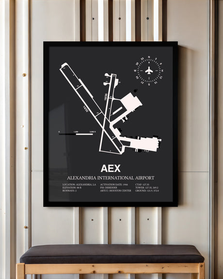 Frame color options for Alexandria International Airport Wall Art