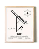 New Braunfels National Airport framed wall art in white frame