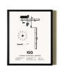 Framed Lansing Municipal Airport wall art poster in black frame