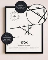 Framed Harman Airport layout wall art poster
