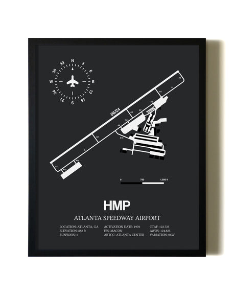 Unframed Atlanta Speedway Airport map print poster