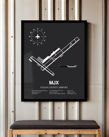 Frame color options for Ocean County Airport Wall Art