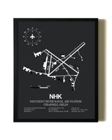 Unframed Patuxent River Naval Air Station (Trapnell Field) map print poster