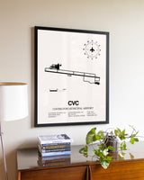 Covington Municipal Airport aviation wall décor in black wood frame