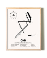 Cavern City Air Terminal framed wall art in white frame