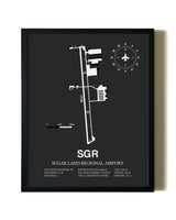 Unframed Sugar Land Regional Airport map print poster
