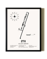 Framed Salado Airport wall art poster in black frame