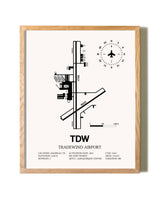 Tradewind Airport framed print in natural wood frame