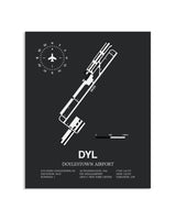 Gray Framed Doylestown Airport layout wall art poster