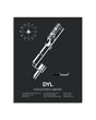 Gray Framed Doylestown Airport layout wall art poster