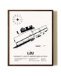 Gwinnett County Airport-Briscoe Field aviation print in walnut frame