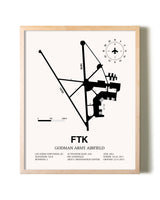 Godman Army Airfield framed wall art in white frame