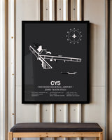 Frame color options for Cheyenne Regional Airport / Jerry Olson Field Wall Art
