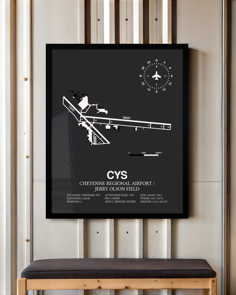 Frame color options for Cheyenne Regional Airport / Jerry Olson Field Wall Art