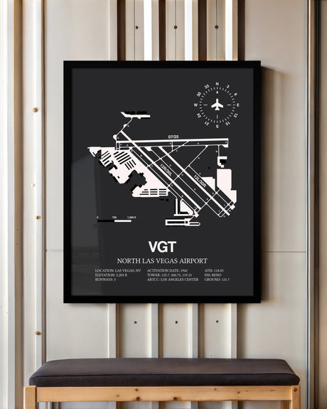 Frame color options for North Las Vegas Airport Wall Art