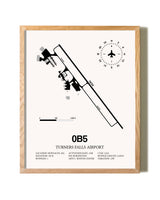 Turners Falls Airport framed print in natural wood frame